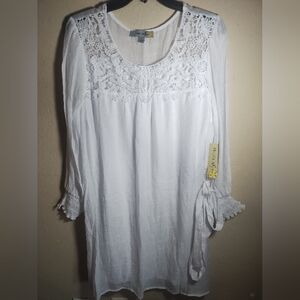 New Figueroa & Flower Dress White Gauze Boho Coastal Vacation